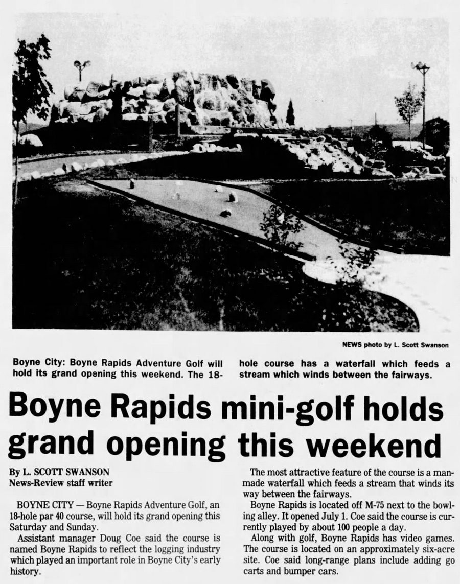 Boyne Rapids Adventure Golf - Aug 1988 Article